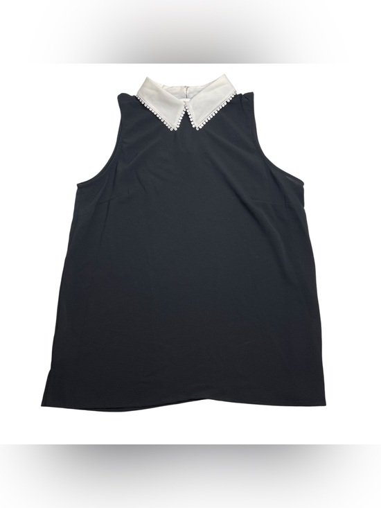 CeCe Tops - CeCe by Cynthia Steffe Sleeveless Black Blouse White Collar Size Small New NWT